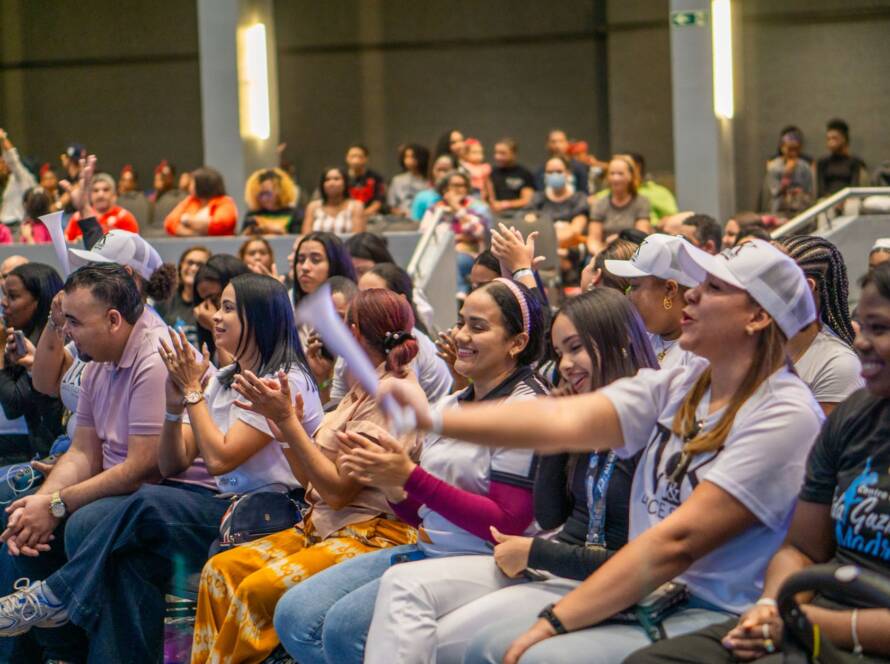 festive audience celebrating at dominican event